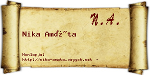 Nika Amáta névjegykártya